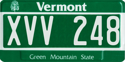 VT license plate XVV248