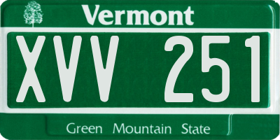 VT license plate XVV251
