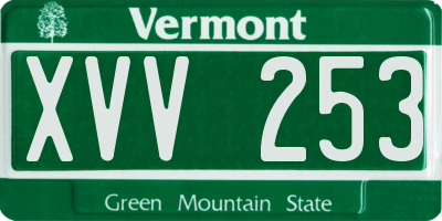 VT license plate XVV253