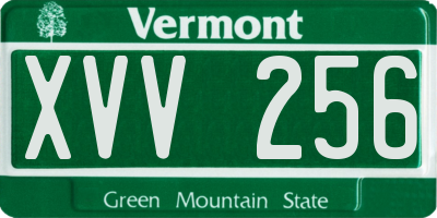 VT license plate XVV256