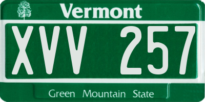 VT license plate XVV257