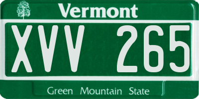 VT license plate XVV265