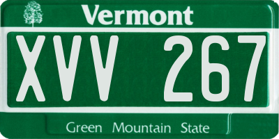 VT license plate XVV267