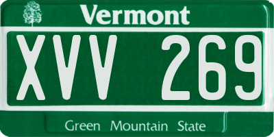 VT license plate XVV269