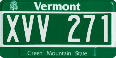 VT license plate XVV271
