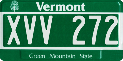 VT license plate XVV272