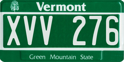 VT license plate XVV276