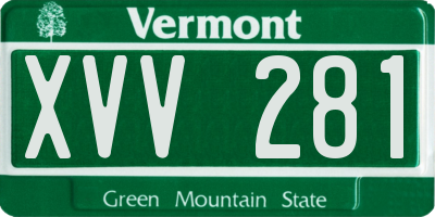 VT license plate XVV281