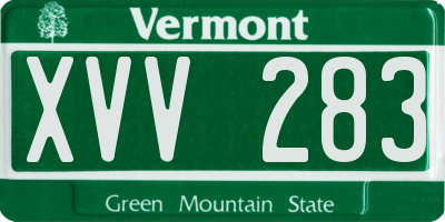 VT license plate XVV283