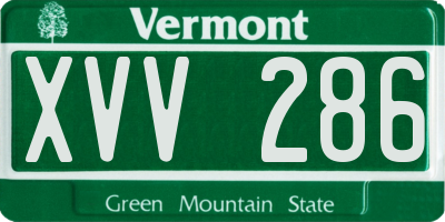 VT license plate XVV286