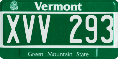 VT license plate XVV293