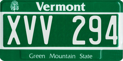 VT license plate XVV294