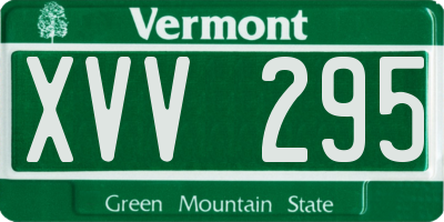 VT license plate XVV295