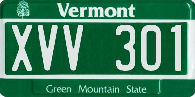 VT license plate XVV301