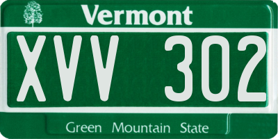 VT license plate XVV302