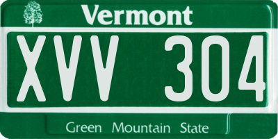 VT license plate XVV304