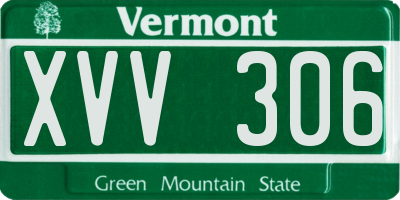 VT license plate XVV306