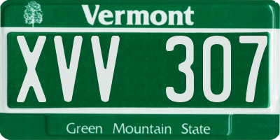 VT license plate XVV307
