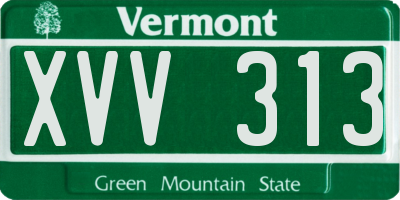 VT license plate XVV313