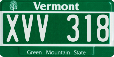 VT license plate XVV318