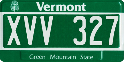 VT license plate XVV327