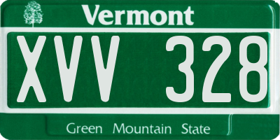 VT license plate XVV328