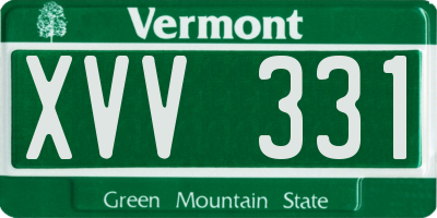 VT license plate XVV331