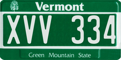 VT license plate XVV334