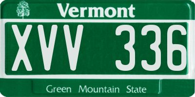VT license plate XVV336