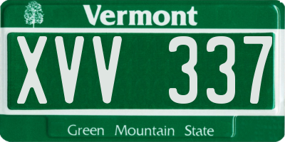 VT license plate XVV337