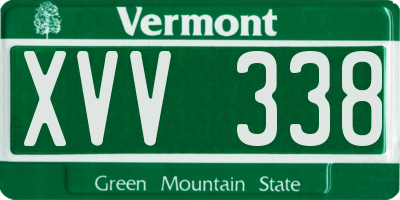 VT license plate XVV338