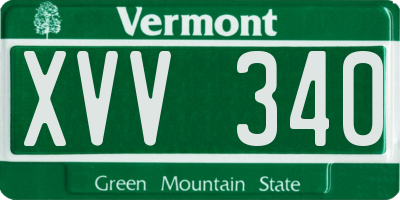 VT license plate XVV340