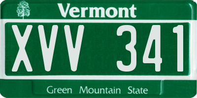 VT license plate XVV341