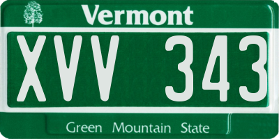 VT license plate XVV343