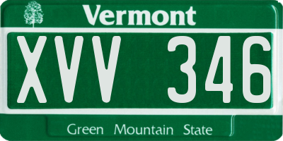 VT license plate XVV346