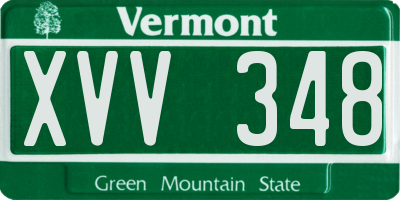 VT license plate XVV348