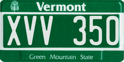VT license plate XVV350