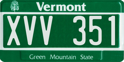 VT license plate XVV351