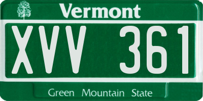 VT license plate XVV361