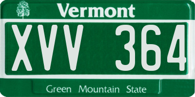 VT license plate XVV364