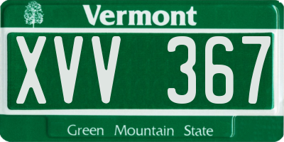 VT license plate XVV367
