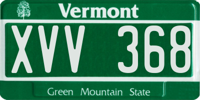 VT license plate XVV368
