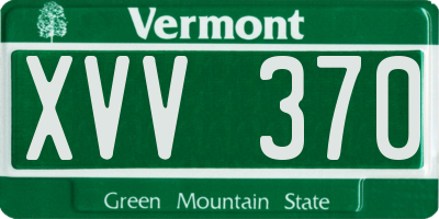 VT license plate XVV370