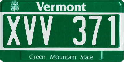 VT license plate XVV371
