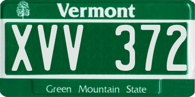 VT license plate XVV372