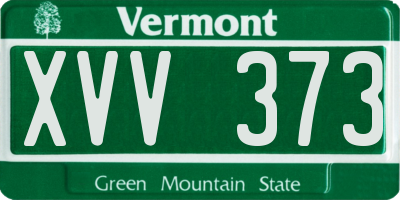 VT license plate XVV373