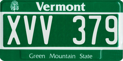 VT license plate XVV379