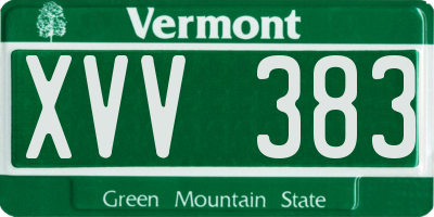 VT license plate XVV383