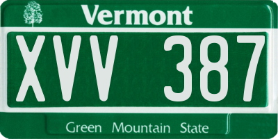 VT license plate XVV387