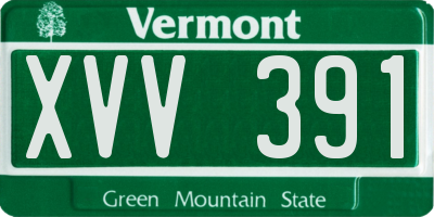 VT license plate XVV391